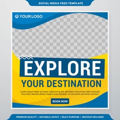 travel social media post template