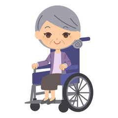 車椅子に乗った老人