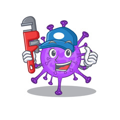 Smart Plumber bovine coronavirus on cartoon character design