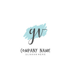 Obraz premium Handwritten initial letter G V GV for identity and logo. Vector logo template with handwriting and signature style.