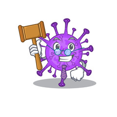 Charismatic Judge bovine coronavirus cartoon character design wearing cute glasses
