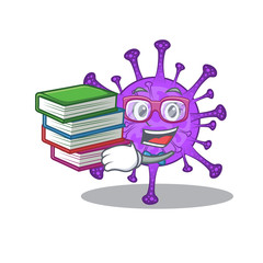 A diligent student in bovine coronavirus mascot design with book