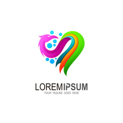 love logo with eagle design template, Abstract icon, wing logos
