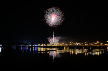 fireworks over the river