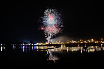 fireworks over the city