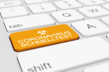 3d Illustation - Tastatur - Coronavirus Schnelltest - Covid-19 - SARS-CoV-2