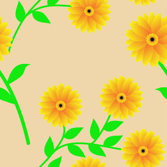 floral background with sunflowers