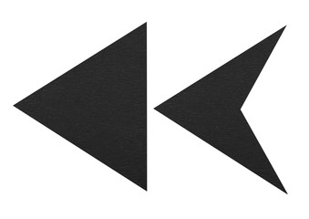 Black paper arrows on white background