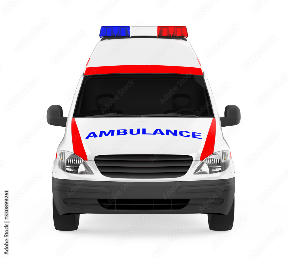 Wall mural ambulance car isolated