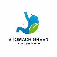 Stomach with leaf logo design concept healthy vector