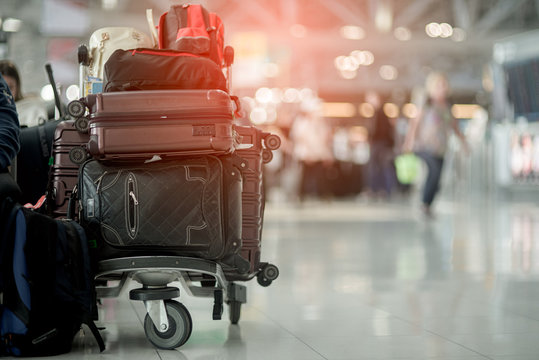 Airport luggage Trolley with suitcases