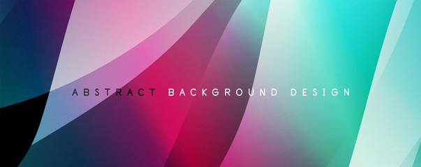 Wave liquid style lines with shadows and light on gradient background