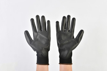 Obraz premium black gloves isolated on a white background