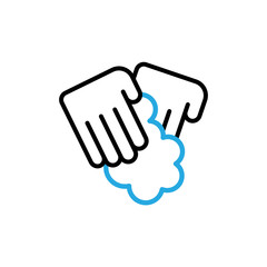 Hands Wash With Soap Icon Vector. Outline Hand Washing With Soap Sign. Isolated Contour Symbol Illustration.