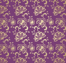 wedding card design, paisley floral pattern , India	