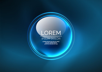 Glowing neon shiny transparent bubbles, glass circles or bio cell concept. Techno futuristic vector abstract background For Wallpaper, Banner, Background, Card, Book Illustration, landing page