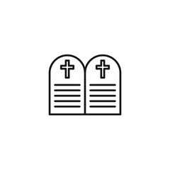 Commandments Stones outline icon. Vector