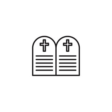 recommend clip art: Commandments Stones outline icon. Vector