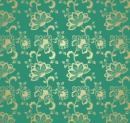 wedding card design, paisley floral pattern , India	