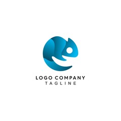Blue Iguana Gradient and modern logo