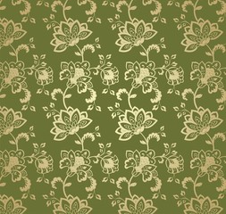 wedding card design, paisley floral pattern , India	