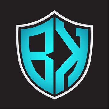recommend clip art: BK Logo monogram with shield shape isolated blue colors on outline design template