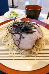 Japanese cold ramen noodles, Zaru