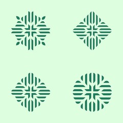 Green Floral Pattern set logo