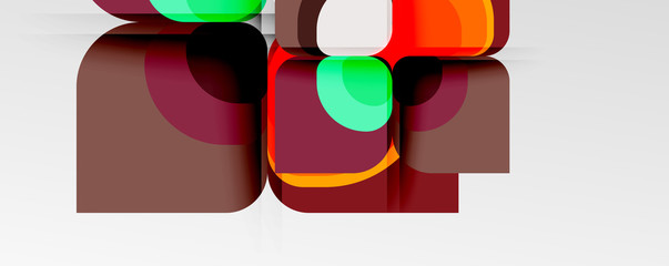 Abstract background - geometric cut paper design flower or square shape composition. Vector Illustration For Wallpaper, Banner, Background, Card, Book Illustration, landing page