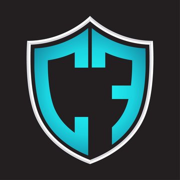 recommend clip art: CF Logo monogram with shield shape isolated blue colors on outline design template