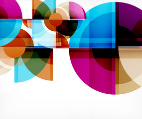 Obraz premium Abstract background, circle and triangle design round shapes overlapping. Geometric trendy template. Vector Illustration For Wallpaper, Banner, Background, Card, Book Illustration, landing page