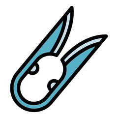 Electronic cigarette clamp icon. Outline electronic cigarette clamp vector icon for web design isolated on white background