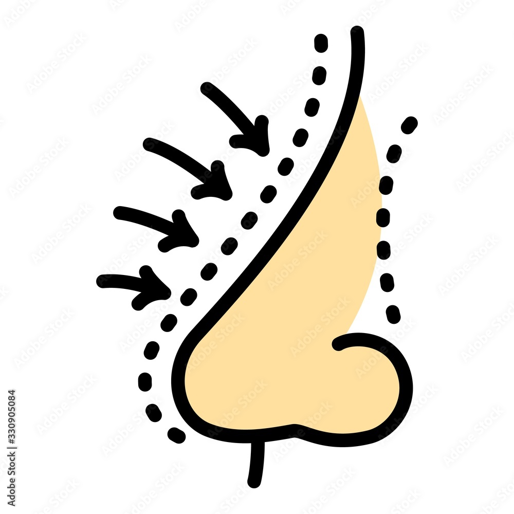 Poster lifting nose icon. outline lifting nose vector icon for web design isolated on white background