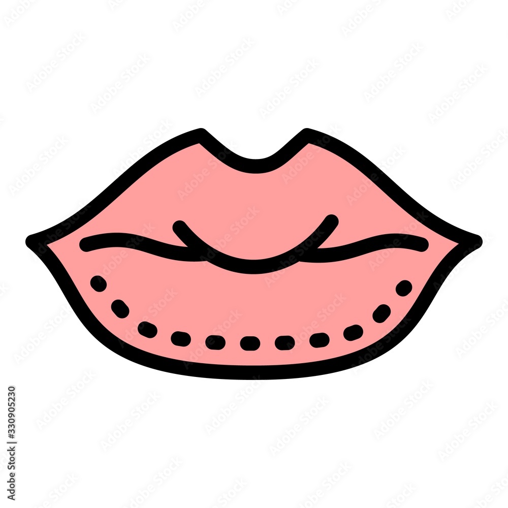 Poster lips correction icon. outline lips correction vector icon for web design isolated on white backgroun