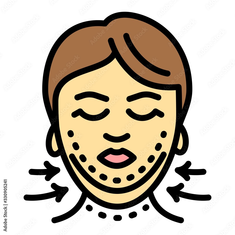 Poster facial correction icon. outline facial correction vector icon for web design isolated on white backg