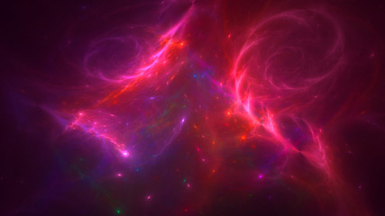 3D rendering abstract red fractal light background