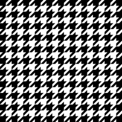 Vector image of black and white large houndstooth pattern.