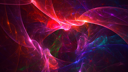 3D rendering abstract red fractal light background