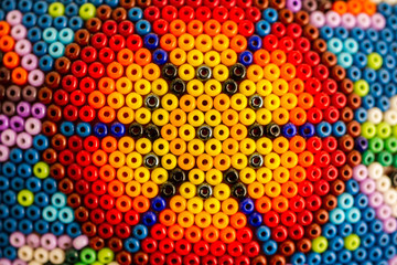 Close up of colored pips forming a mandala