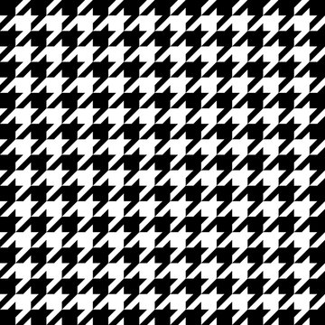 Vector image of black and white large houndstooth pattern.