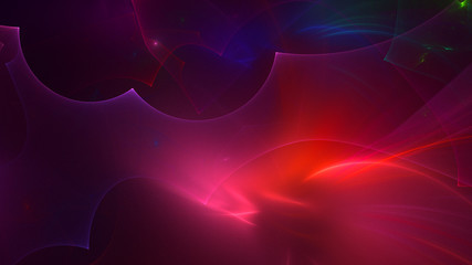 3D rendering abstract red fractal light background