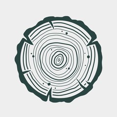 Carpenter wood rings timber lumber logger logo