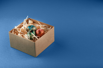 Four multi-colored easter eggs.