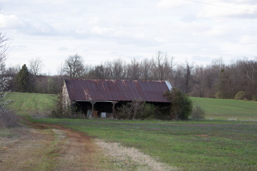 old barn in the field