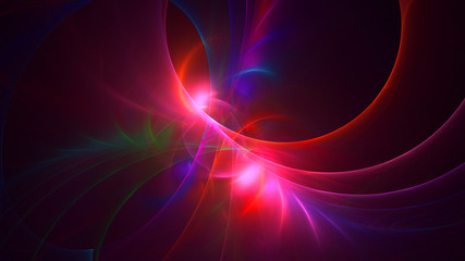 3D rendering abstract red fractal light background