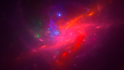 3D rendering abstract red fractal light background