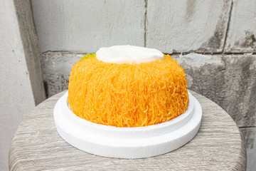 Gold Egg Yolk Thread Cakes, Thai call 'Cake Foi Tong