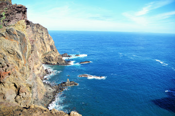 sea and rocks Sao Lourenco Madeira