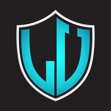 recommend clip art: LU Logo monogram with shield shape isolated blue colors on outline design template