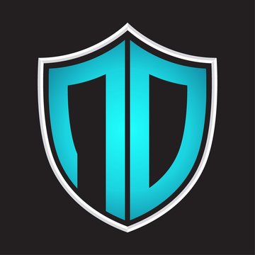 recommend clip art: ND Logo monogram with shield shape isolated blue colors on outline design template